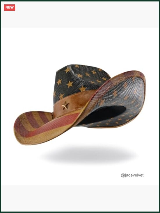 Patriotic Cowboy Hat with Shapable Brim for Women main image 5
